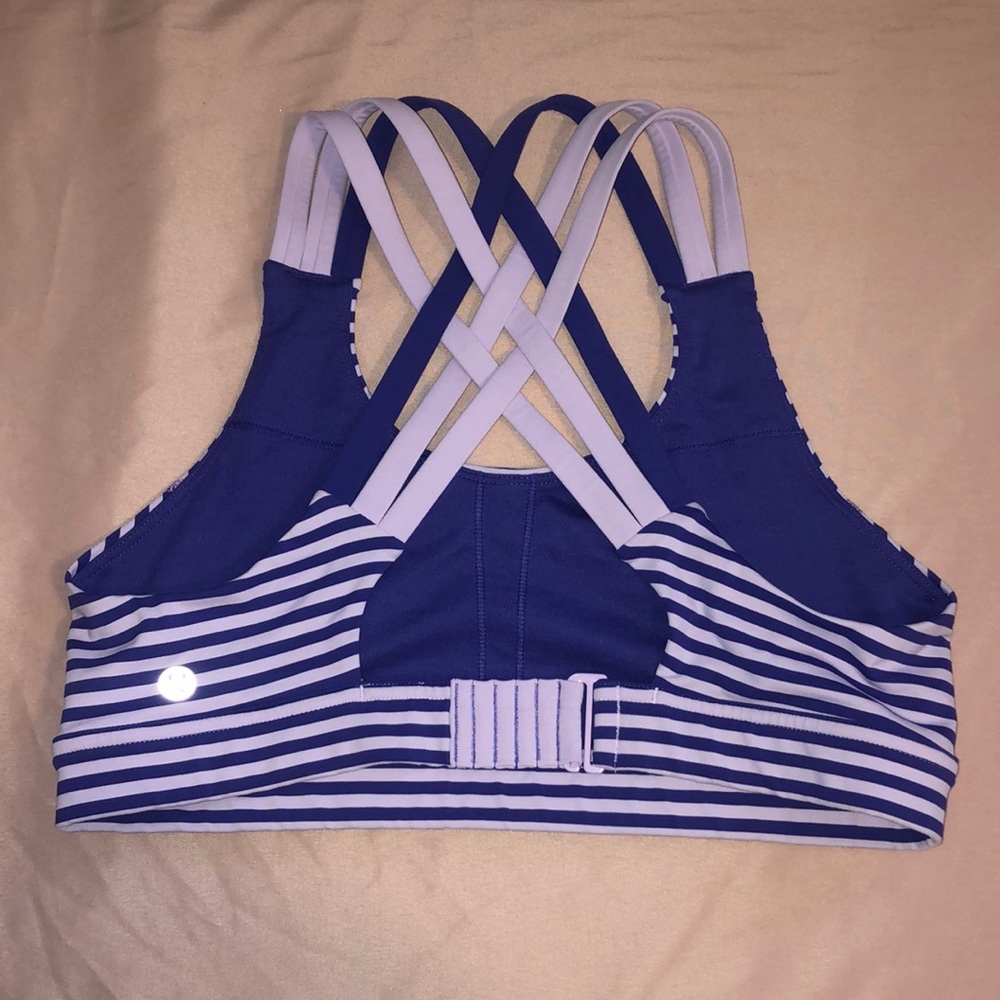 Lululemon Cross Back Striped Sports Bra
